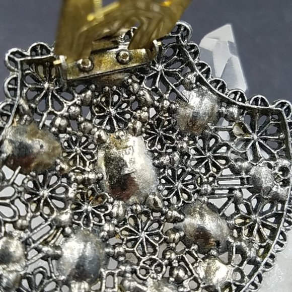 Vintage New England Glassworks Red Rhinestone Dress Clip - Picture 5 of 5